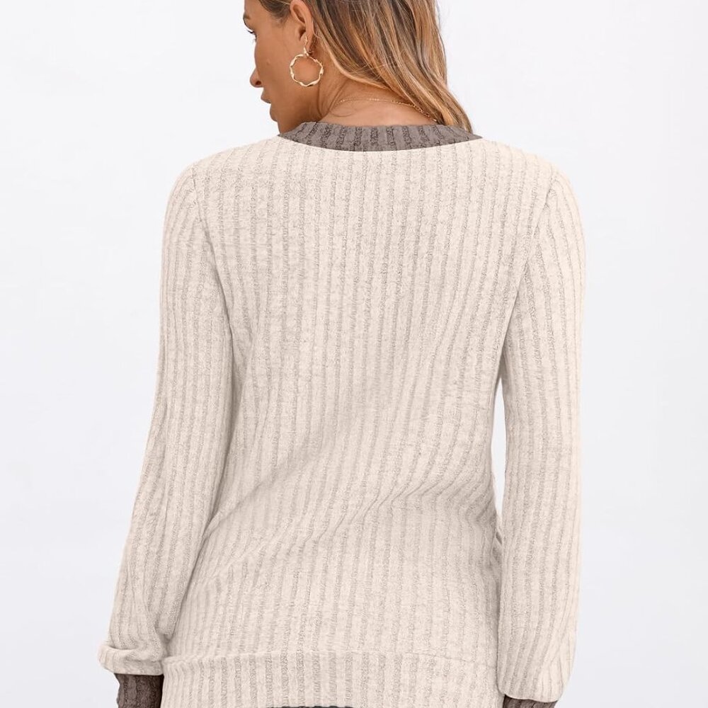 Versatile Medium Color Block Tunic With Long Slee… - image 5